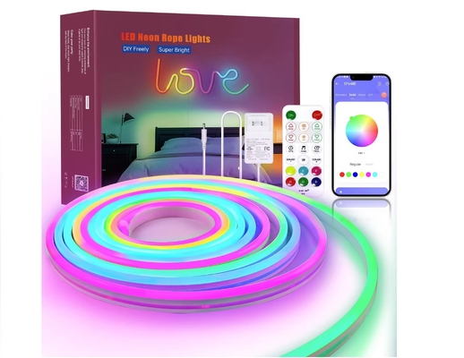 5M Full Color RGB Led Neon Flexible Silicón Lámpara Ambiental Smart DIY Digital Lámpara de Lámpara de Lámpara de Lámpara de Lámpara de Lámpara de Lámpara