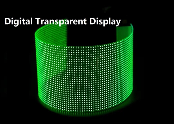 P8 Flexible Crystal Core Film Screen Indoor Glass Window Curtain Film Publicitario Display digital transparente y de alta calidad