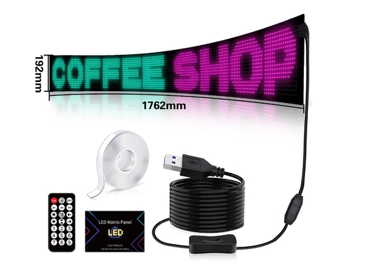 16*192 LED Smart Soft Screen App Control Display de píxeles de automóvil para señales publicitarias de las tiendas