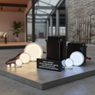 Fuente de luz LED Iluminación Luces de 10W a 100W Temperatura de color de 2700K a 6500K Adecuado para proyectos de iluminación interior, exterior e industrial