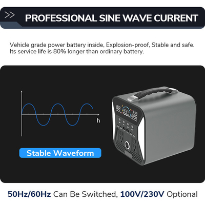 generador de la fuente de la energía solar de 500w 110v para pescar la función multi