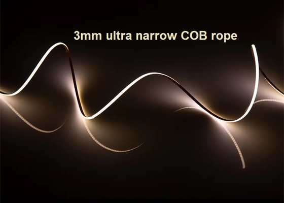 3 mm Ultra estrecho COB LED de banda de cuerda armario armario luz de fondo de TV 400LEDs / M