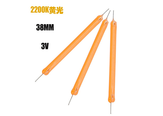 Dc3v 38MM COB Filamento LED 2200k 2700K 6500K Partes de bombillas de filamento cerámico