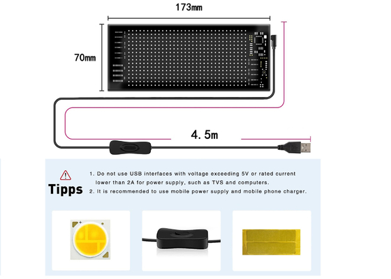 Tabla de señalización LED flexible 16 * 32 Control de aplicaciones Programable mensaje de desplazamiento de pantalla Panel LED de automóvil flexible