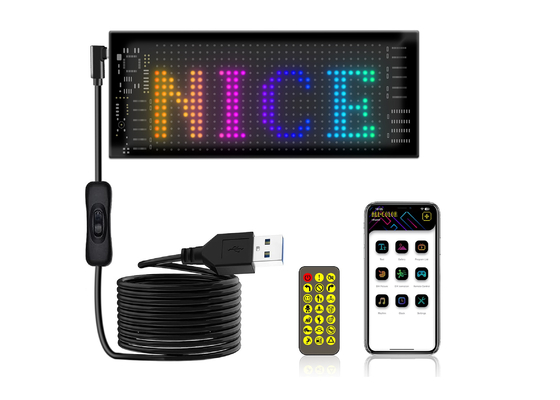 Tabla de señalización LED flexible 16 * 32 Control de aplicaciones Programable mensaje de desplazamiento de pantalla Panel LED de automóvil flexible