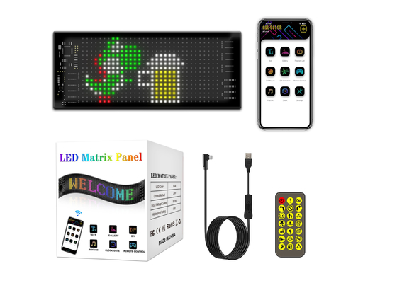 Tabla de señalización LED flexible 16 * 32 Control de aplicaciones Programable mensaje de desplazamiento de pantalla Panel LED de automóvil flexible