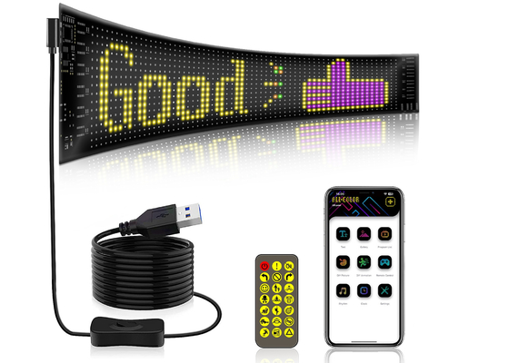 16*64 Pantalla LED flexible Pantalla exterior Panel a prueba de agua Ventana del coche LED cartel suave