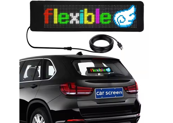 Texto de desplazamiento DIY programable 5V Control inalámbrico USB RGB Flexible LED Cartel de automóvil para publicidad