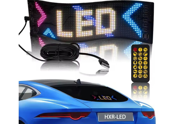 Texto de desplazamiento DIY programable 5V Control inalámbrico USB RGB Flexible LED Cartel de automóvil para publicidad