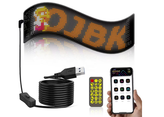 Pixel RGB Led Flexible Display App Bluetooth Pantalla de publicidad para automóviles Pantalla de pantalla digital suave impermeable para automóviles Ip65