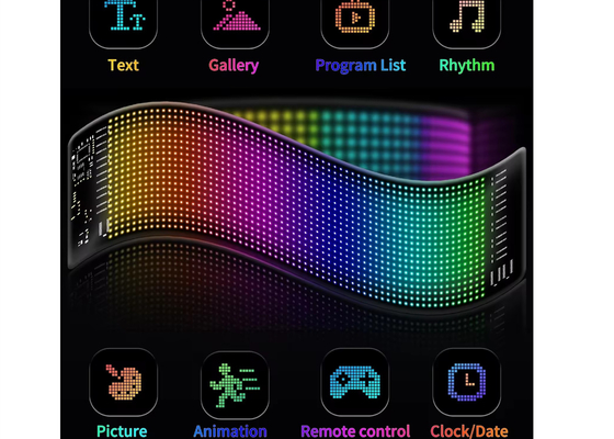 Pixel RGB Led Flexible Display App Bluetooth Pantalla de publicidad para automóviles Pantalla de pantalla digital suave impermeable para automóviles Ip65