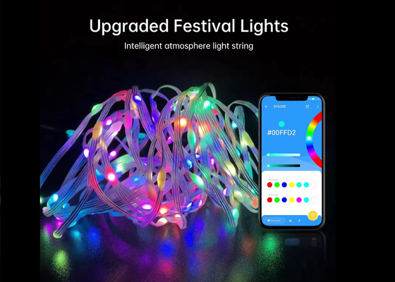 APP luces de cuerda inteligentes resistentes al agua LED decoración de Navidad luces de cuerda de hadas control remoto inteligente USB