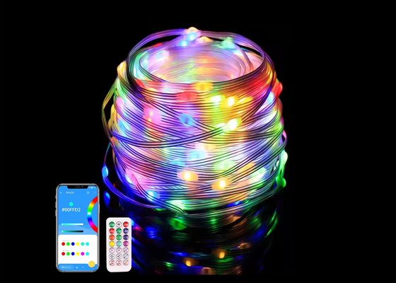 APP luces de cuerda inteligentes resistentes al agua LED decoración de Navidad luces de cuerda de hadas control remoto inteligente USB