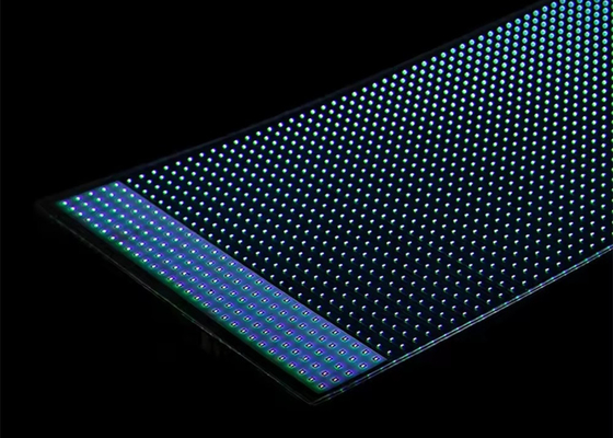 P8 Flexible Crystal Core Film Screen Indoor Glass Window Curtain Film Publicitario Display digital transparente y de alta calidad