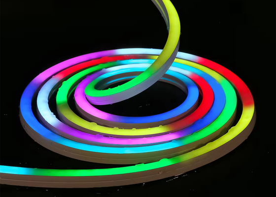 Lámparas de señalización de banda de neón LED RGBW personalizadas Flex DMX señal 24V IP67 a prueba de agua para decoración interior y exterior 1616mm