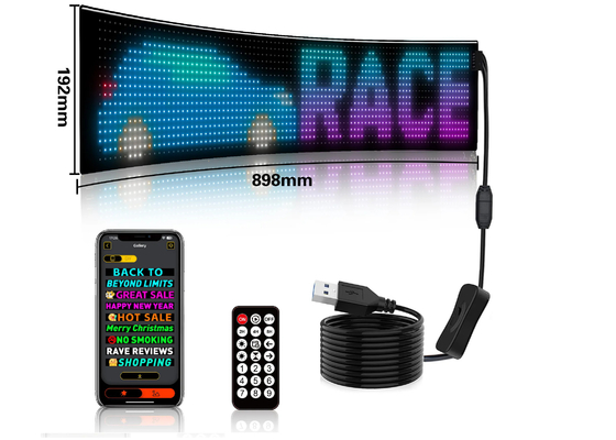 Animación de patrón de texto personalizado Panel de matriz LED para publicidad Promoción de pantalla de color RGB APP Smart Interior LED