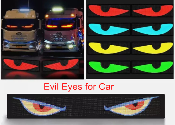 5VDC USB / 2A Super Truck Demon Eye LED Soft Screen APP Programación Bluetooth Pantalla de publicidad de automóviles Ojos malvados