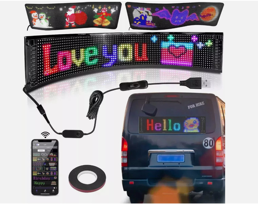 5VDC USB / 2A Super Truck Demon Eye LED Soft Screen APP Programación Bluetooth Pantalla de publicidad de automóviles Ojos malvados
