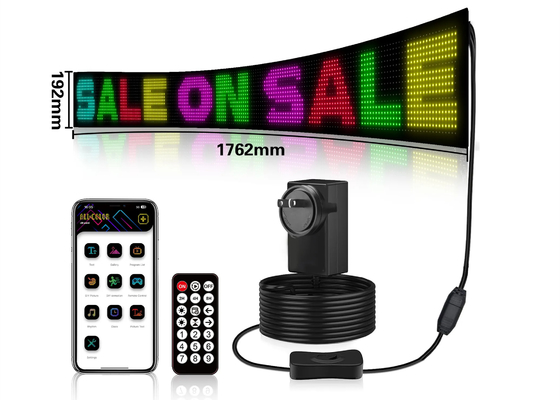 Deslizamiento publicitario LED Flexible Bluetooth Full RGB 5VDC Cable USB fuente de alimentación para la tienda de automóviles Hotel