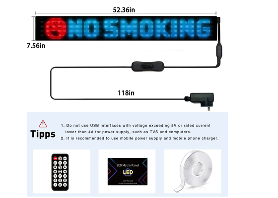 Control remoto, pantalla RGB programable, ventana de la tienda de publicidad LED pantalla blanda