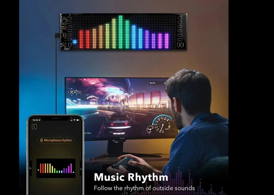 Aplicación de control de la señal de publicidad de la ventana trasera pantalla digital con 192x898mm LED Soft Display Animación de la imagen de patrón rodante
