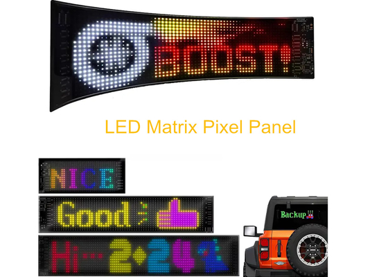 Aplicación de control de la señal de publicidad de la ventana trasera pantalla digital con 192x898mm LED Soft Display Animación de la imagen de patrón rodante