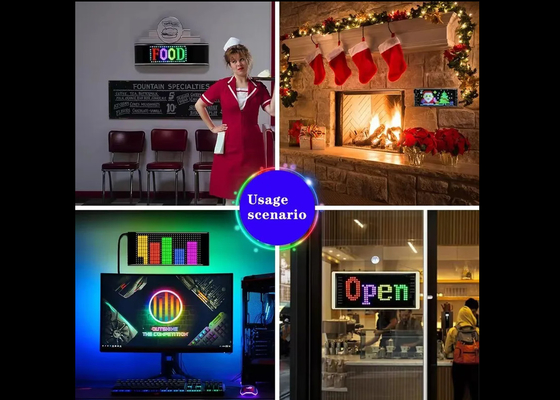 Aplicación de control de la señal de publicidad de la ventana trasera pantalla digital con 192x898mm LED Soft Display Animación de la imagen de patrón rodante