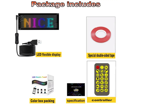 Advertencia Deslizamiento LED Car Sign Board Control de aplicaciones programable Signos LED de color completo al aire libre