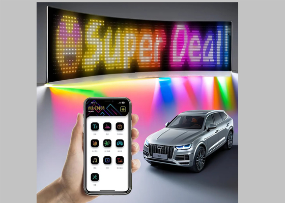 Pantalla de pantalla digital LED de ventana de automóvil multifunción programable Matriz de tablero publicitario decorativo