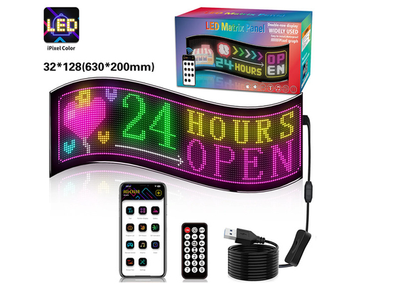 32*128 Panel LED de cartelería de publicidad animada con control remoto de aplicación
