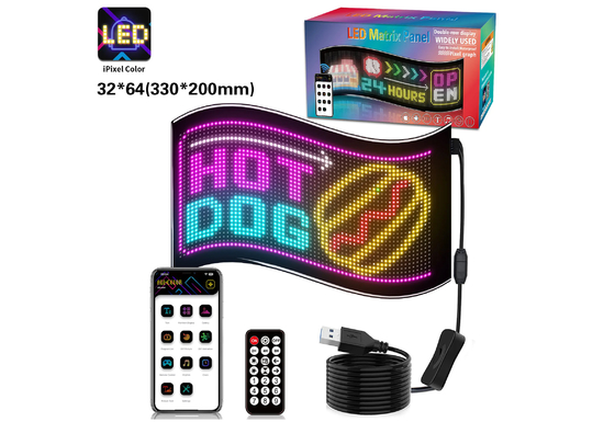 32*64 Car Truack Led Matrix Panel de píxeles Diy RGB App+Remote Control Programable luz indicadora del ojo del diablo