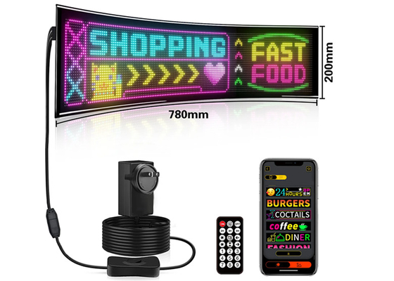 32 * 160 Color completo de doble fila de desplazamiento de luz LED Signo para automóviles LED Signo publicitario pantalla de ventana