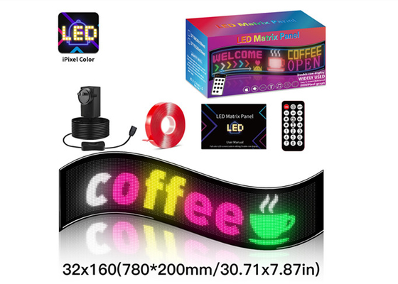 32 * 160 Color completo de doble fila de desplazamiento de luz LED Signo para automóviles LED Signo publicitario pantalla de ventana
