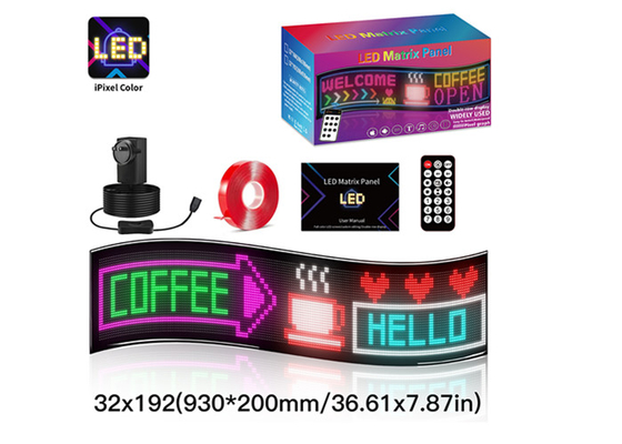 32*192 Camiones de pantalla LED programable de fila doble Animación interactiva Pantalla frontal trasera flexible