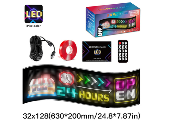 32*128 Panel LED de cartelería de publicidad animada con control remoto de aplicación