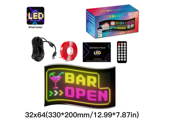 32*64 Car Truack Led Matrix Panel de píxeles Diy RGB App+Remote Control Programable luz indicadora del ojo del diablo