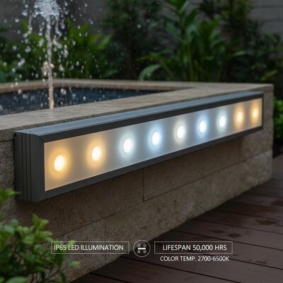 Luces de iluminación LED IP65 con vida útil de 50 mil horas y amplio rango de temperatura de color de 2700 a 6500K, adecuadas para exteriores